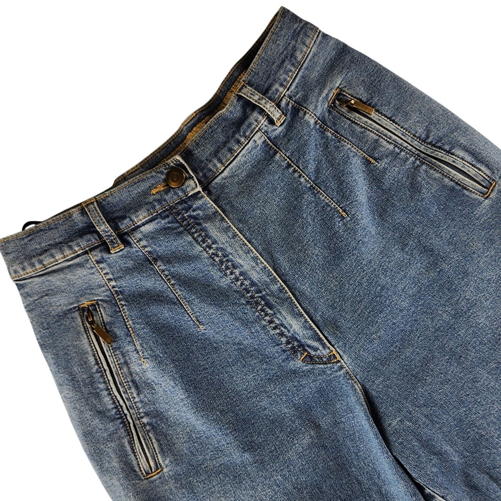 Zimmerli Jeans Women 12 Blue High Rise Straight Leg Cotton Blend Made in Germany